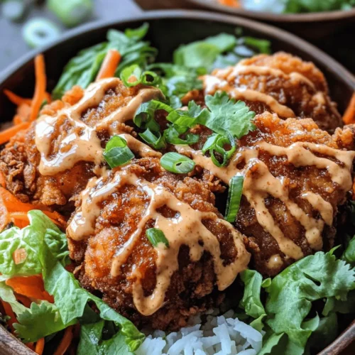 Bang Bang Chicken Bowls are a delightful culinary creation that marries succulent chicken with an explosion of flavors and textures. This dish is not just a meal; it’s an experience that brings together tender chicken, vibrant vegetables, and a creamy, spicy sauce that leaves your taste buds wanting more. The beauty of Bang Bang Chicken Bowls lies in their simplicity and versatility, making them a favorite among home cooks and food enthusiasts alike.