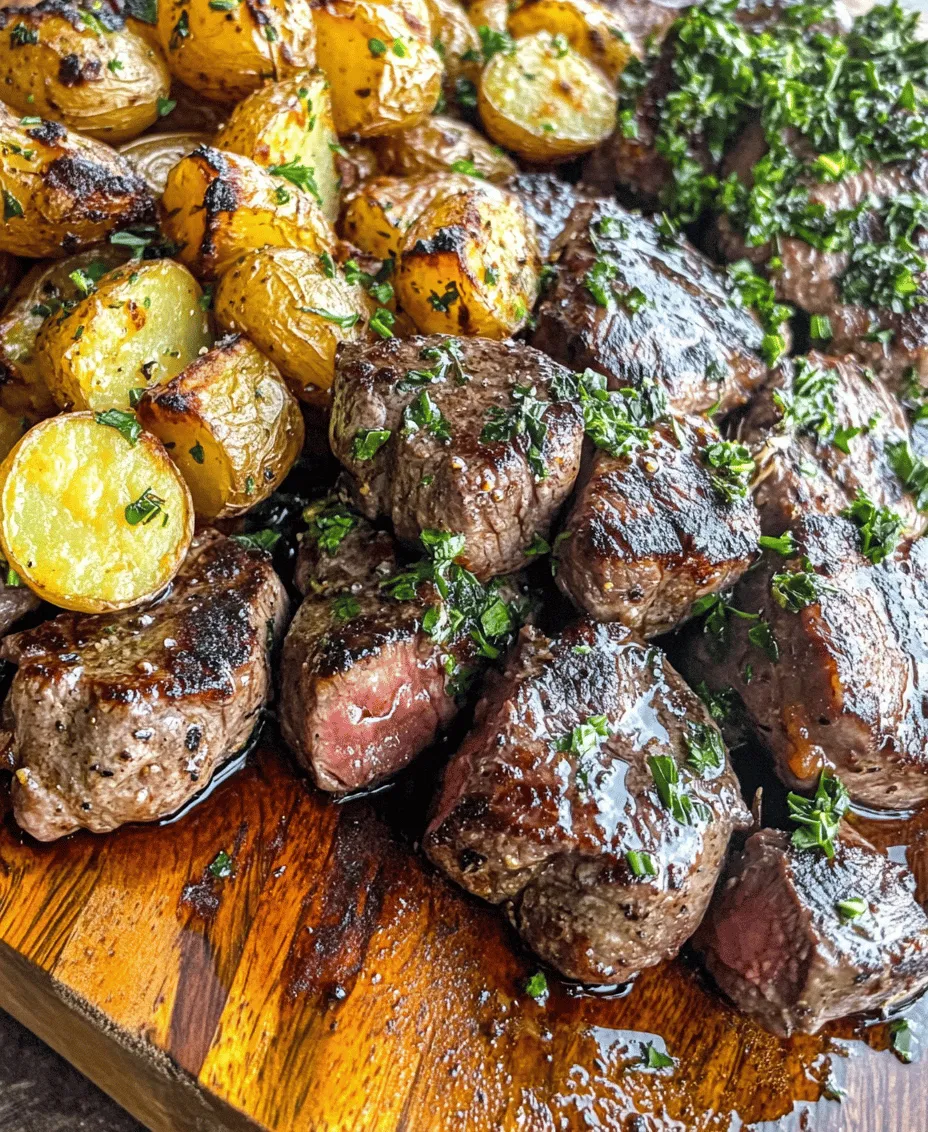 Imagine a dish that combines the rich, savory flavors of tender steak with the satisfying crunch of perfectly cooked potatoes. This is precisely what you get with sizzling garlic butter steak bites and crispy potatoes—a recipe that is not only perfect for casual weeknight dinners but also sophisticated enough to impress your guests during special occasions. The luxurious and aromatic garlic butter sauce enveloping the steak bites elevates this dish, making it a standout meal that promises to satisfy even the most discerning palates.