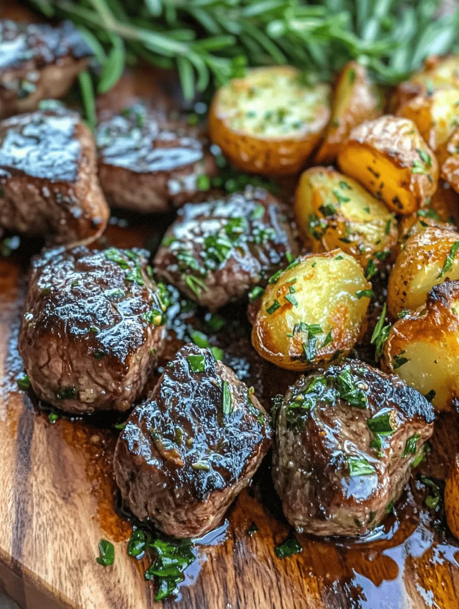 Imagine a dish that combines the rich, savory flavors of tender steak with the satisfying crunch of perfectly cooked potatoes. This is precisely what you get with sizzling garlic butter steak bites and crispy potatoes—a recipe that is not only perfect for casual weeknight dinners but also sophisticated enough to impress your guests during special occasions. The luxurious and aromatic garlic butter sauce enveloping the steak bites elevates this dish, making it a standout meal that promises to satisfy even the most discerning palates.