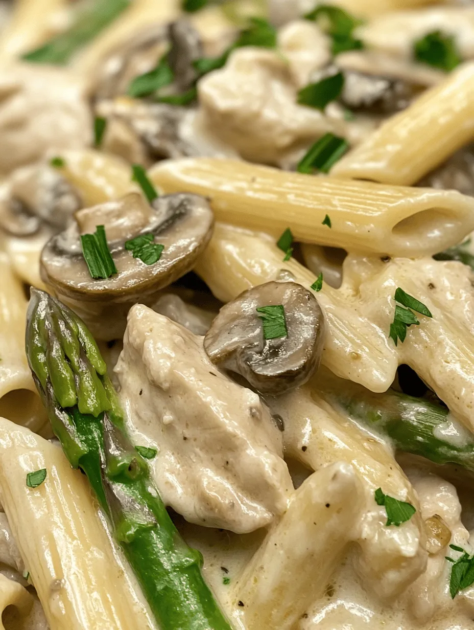 Indulging in a bowl of creamy mushroom and asparagus chicken penne is like wrapping yourself in a warm, cozy blanket after a long day. This dish has gained popularity not only for its rich and comforting flavors but also for its ability to bring together the earthiness of mushrooms, the crispness of asparagus, and the tender juiciness of chicken, all enveloped in a luscious creamy sauce. Perfect for weeknight dinners, this recipe is quick to prepare yet feels gourmet enough to impress even the pickiest of eaters.