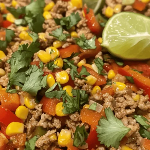 Sizzling Ground Turkey and Peppers Fiesta is a vibrant and mouth-watering dish that seamlessly combines flavor, nutrition, and versatility. This recipe is perfect for busy weeknight dinners, festive gatherings, or meal prep for the week ahead. Ground turkey, a lean protein option, pairs beautifully with colorful bell peppers, creating a feast for both the eyes and the palate. As a bonus, the dish is not only delicious but also packed with health benefits, making it a great choice for anyone looking to eat healthier without sacrificing taste.