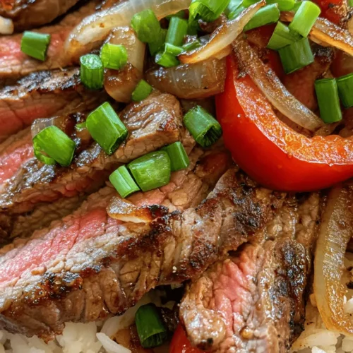 Sizzling Pepper Steak with Onions is a delightful dish that marries tender flank steak with vibrant bell peppers and savory spices, creating a symphony of flavors that is sure to please any palate. This easy-to-follow recipe not only offers a quick dinner solution but also showcases the colorful ingredients that elevate home-cooked meals to new heights. The combination of juicy steak and fresh vegetables makes it a perfect meal for busy weeknights or any occasion where you want to impress your guests with minimal effort.