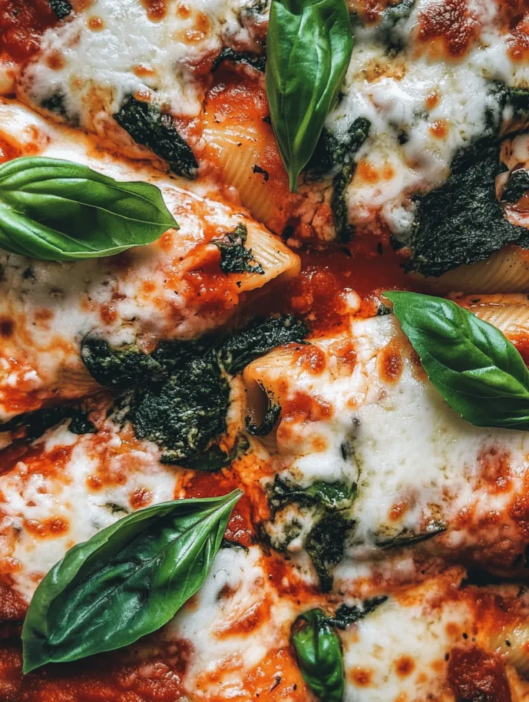 If you're searching for a comforting and wholesome meal that's both delicious and easy to prepare, look no further than Easy Spinach and Ricotta Stuffed Shells. This delightful dish features large pasta shells filled with a creamy mixture of ricotta cheese and fresh spinach, all baked to perfection in a rich marinara sauce. It's the perfect blend of flavors and textures that can satisfy even the pickiest of eaters.