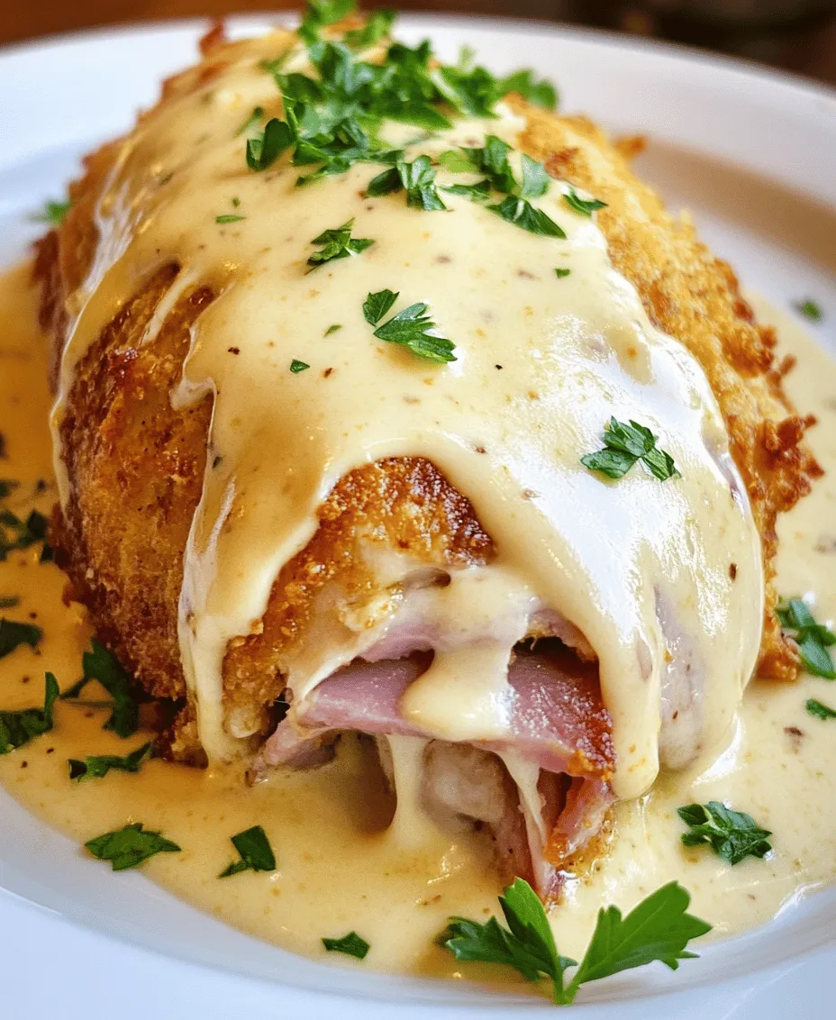 Chicken Cordon Bleu is a dish that encapsulates the essence of comfort food. Originating from French cuisine, it has carved a niche for itself in homes and restaurants around the world. This classic dish features a delectable combination of tender chicken breast, savory ham, and rich Swiss cheese, all enveloped in a crispy golden crust. The traditional recipe is already a crowd-pleaser, but we’re taking it a step further by introducing a luscious creamy Swiss cheese sauce that elevates the dish to new heights.
