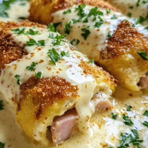 Chicken Cordon Bleu is a dish that encapsulates the essence of comfort food. Originating from French cuisine, it has carved a niche for itself in homes and restaurants around the world. This classic dish features a delectable combination of tender chicken breast, savory ham, and rich Swiss cheese, all enveloped in a crispy golden crust. The traditional recipe is already a crowd-pleaser, but we’re taking it a step further by introducing a luscious creamy Swiss cheese sauce that elevates the dish to new heights.