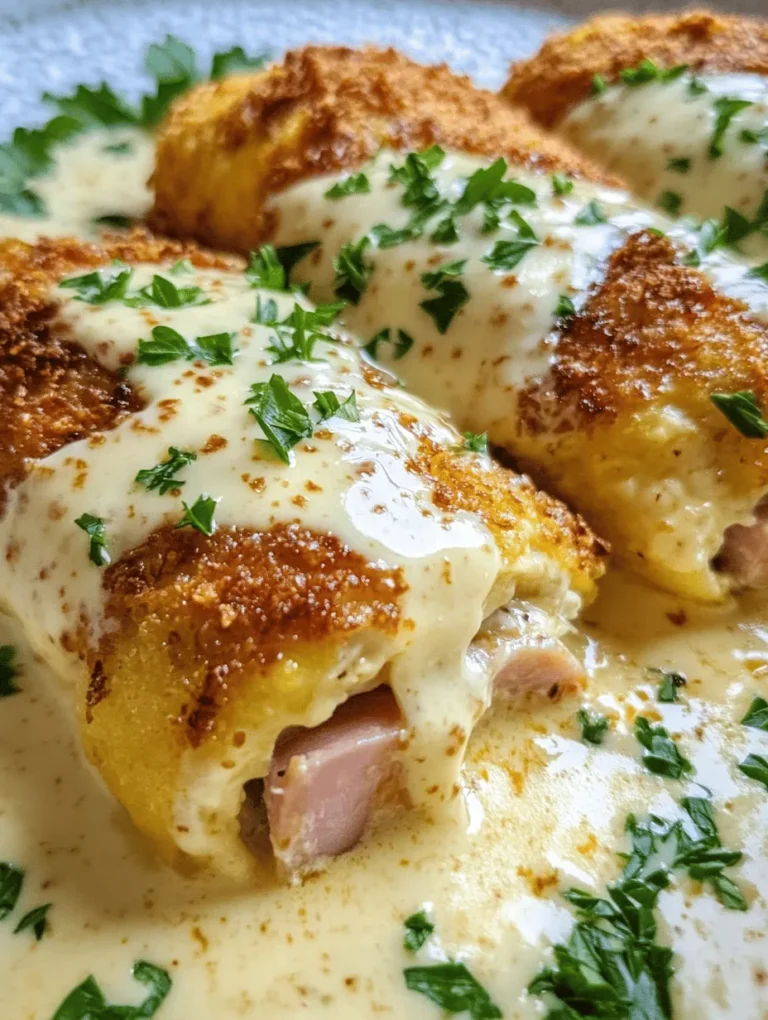 Chicken Cordon Bleu is a dish that encapsulates the essence of comfort food. Originating from French cuisine, it has carved a niche for itself in homes and restaurants around the world. This classic dish features a delectable combination of tender chicken breast, savory ham, and rich Swiss cheese, all enveloped in a crispy golden crust. The traditional recipe is already a crowd-pleaser, but we’re taking it a step further by introducing a luscious creamy Swiss cheese sauce that elevates the dish to new heights.