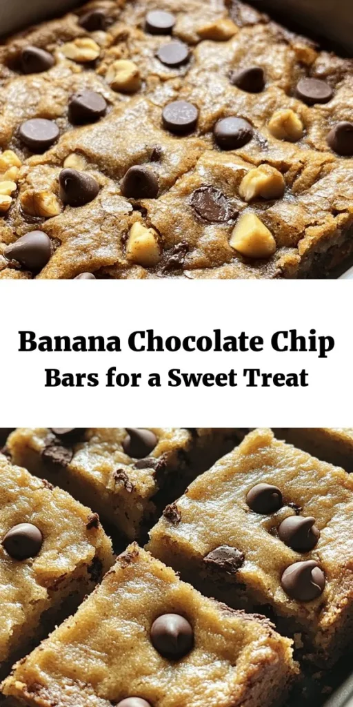Indulge in these Banana Bliss Chocolate Chip Bars, a perfect blend of ripe bananas and rich chocolate! With just 15 minutes of prep time, this easy recipe combines melted butter, brown sugar, and chocolate chips for a delightful treat. Optional walnuts add a nice crunch, but the real star is the banana flavor. Bake for 25-30 minutes and enjoy warm, gooey bars that are perfect for snacking or dessert. Give them a try and love every bite!