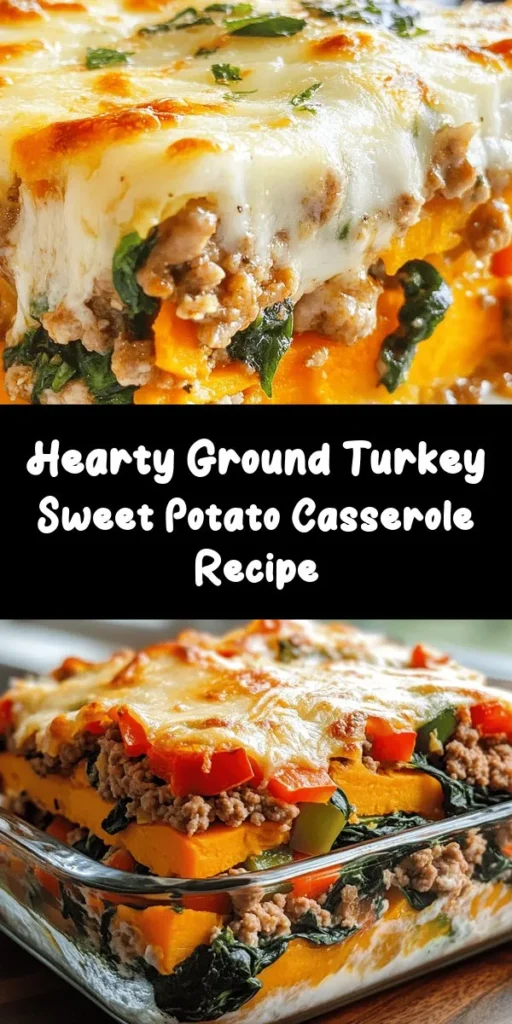 This Ground Turkey Sweet Potato Casserole is a wholesome, flavorful dish that’s perfect for weeknight dinners! Featuring tender ground turkey, hearty sweet potatoes, and vibrant veggies like spinach and bell pepper, it's packed with nutrients. Seasoned with smoked paprika and cumin for a warm, smoky flavor, this easy casserole bakes to perfection with a cheesy topping. Ready in about 45 minutes, it’s great for meal prep or sharing with family. Try it out for a comforting meal everyone will love!