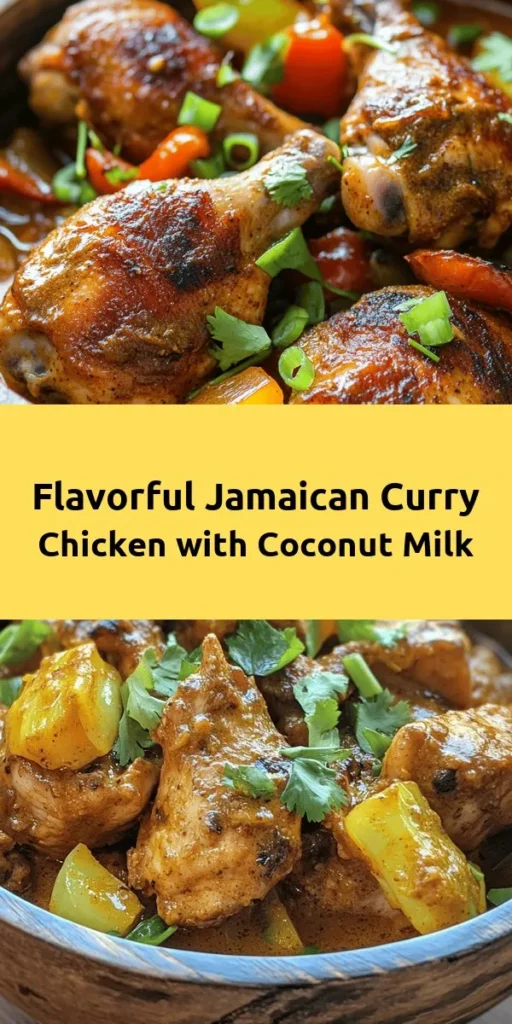 Bring the flavors of Jamaica to your kitchen with this authentic curry chicken recipe! Featuring tender chicken marinated in a blend of Jamaican spices, this dish bursts with rich coconut milk and the heat of Scotch bonnet peppers. Perfectly simmered with potatoes, it’s a comforting and satisfying meal that’s best enjoyed with steamed rice or dumplings. Easy to make and incredibly delicious, it’s sure to impress family and friends. Try it today!