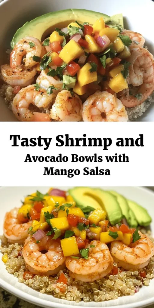 Dive into a flavor explosion with these Shrimp and Avocado Bliss Bowls! This vibrant dish features perfectly seasoned shrimp, creamy avocado, and a refreshing mango salsa that’s bursting with freshness. Topped off with a zesty lime-chili sauce, this bowl is not only delicious but also quick to make. Perfect for a healthy weeknight dinner or a sunny lunch, it’s a wholesome meal packed with protein, healthy fats, and tropical flavors. Enjoy every bite!