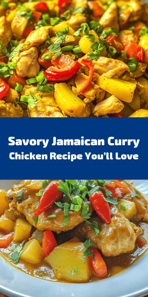 Discover the rich flavors of Authentic Jamaican Curry Chicken with this easy recipe! Marinated in a blend of Jamaican curry powder and allspice, this tender chicken is seared to perfection and simmered with vibrant vegetables like potatoes and bell peppers. The addition of scotch bonnet peppers gives it a delightful kick, perfect for those who love a little heat. Serve it hot with rice and peas for a hearty meal that brings a taste of Jamaica to your table!