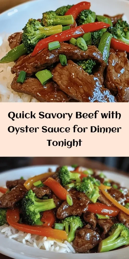 Discover a deliciously simple Savory Beef with Oyster Sauce recipe that's sure to impress! This flavorful dish features tender slices of sirloin marinated in a savory blend of oyster and soy sauce, complemented by vibrant bell peppers and crisp broccoli. Perfect for a quick weeknight dinner, it comes together in just 30 minutes. Serve it over fluffy rice for a satisfying meal that's both tasty and nutritious. Give it a try and elevate your dinner routine!