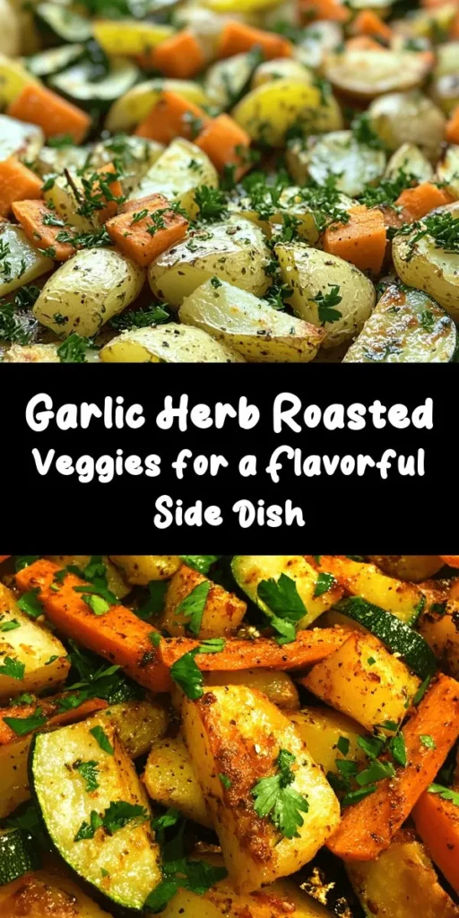 Delight in the flavors of Garlic Herb Roasted Potatoes, Carrots, and Zucchini! This easy recipe features crisp baby potatoes, tender carrots, and fresh zucchini, all roasted to perfection with a fragrant garlic herb blend. Just toss the veggies in olive oil, herbs, and spices, roast until golden, and finish with fresh parsley. Perfect as a side dish for any meal, it's simple to prepare and packed with flavor. Enjoy this healthy and delicious treat!