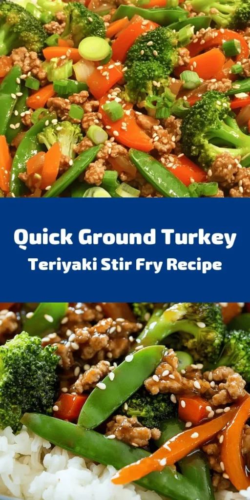 Elevate your weeknight dinners with this Ground Turkey Teriyaki Stir Fry! This delicious recipe combines savory ground turkey with colorful veggies like bell peppers, broccoli, and snap peas, all tossed in a sweet homemade teriyaki sauce. Ready in just 30 minutes, it's a quick and healthy option served over rice or quinoa. Perfect for family meals, enjoy a burst of flavor and nutrition. Try it out and impress your taste buds!