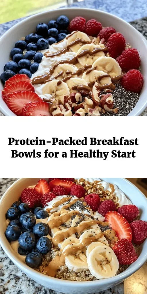 Start your day with a delicious and nutritious high-protein breakfast bowl! This easy recipe combines Greek yogurt, cooked quinoa, and cottage cheese for a creamy base, topped with sliced banana, mixed berries, almond or peanut butter, and a sprinkle of chia seeds. Perfectly sweetened with honey or maple syrup and finished with your favorite nuts for a satisfying crunch. Whip it up in just 10 minutes for a healthy and energizing morning meal!