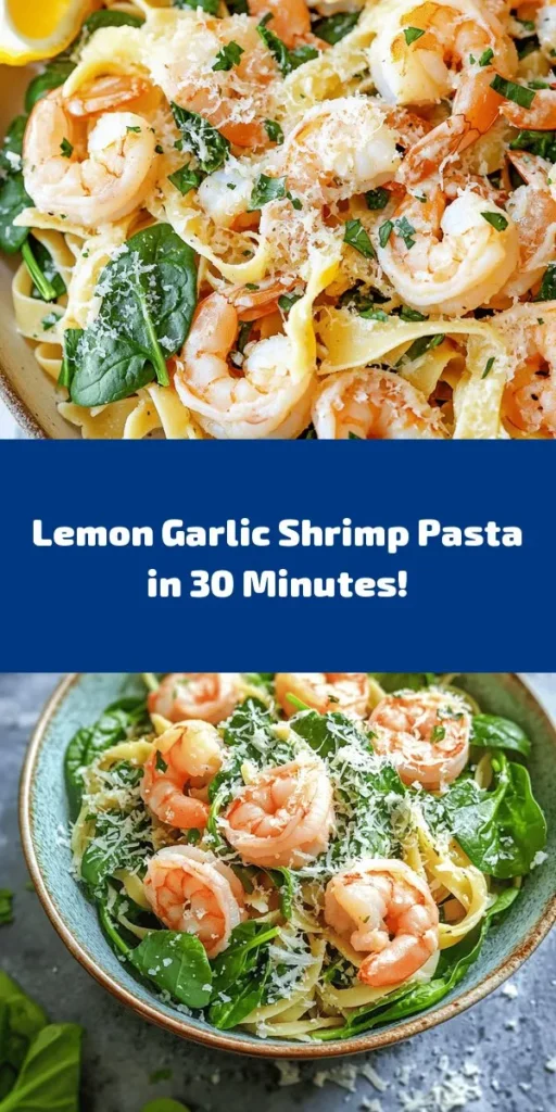 Elevate your dinner routine with this delicious Lemon Garlic Shrimp Pasta with Spinach recipe! This quick and easy dish is packed with flavor, featuring succulent shrimp, fresh spinach, and a zesty lemon-garlic sauce that perfectly coats your pasta. In just 30 minutes, you can whip up a meal that feels gourmet. Serve it with a sprinkle of Parmesan and fresh parsley for a touch of elegance. Perfect for weeknight dinners or special occasions!