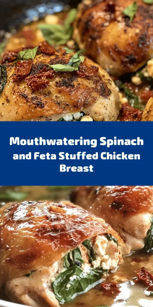 Discover this delicious stuffed chicken breast recipe that's sure to impress! Packed with fresh spinach, tangy feta cheese, and sun-dried tomatoes, every bite is bursting with flavor. This simple dish requires just a few steps, including searing and baking, making it perfect for weeknight dinners or special occasions. Garnish with fresh basil for an extra touch. Enjoy a hearty meal in under an hour that's both nutritious and satisfying!