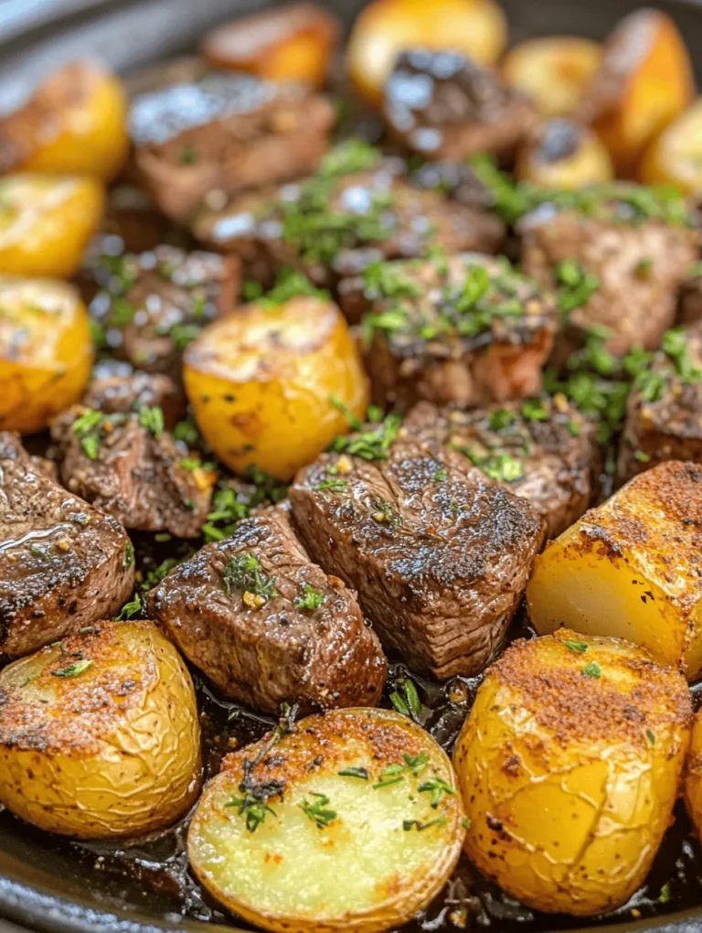 Discover the savory delight of Sizzling Garlic Butter Steak Bites paired with Crispy Potatoes—a dish that promises to impress both family and friends. This mouthwatering recipe combines tender sirloin steak with aromatic garlic and fresh herbs, complemented by perfectly roasted baby potatoes. Not only is this dish easy to prepare, but it's also a feast for the senses, making it a perfect choice for weeknight dinners or special occasions. In this article, we'll dive deep into the ingredients, preparation process, and the culinary techniques that make this dish a standout.