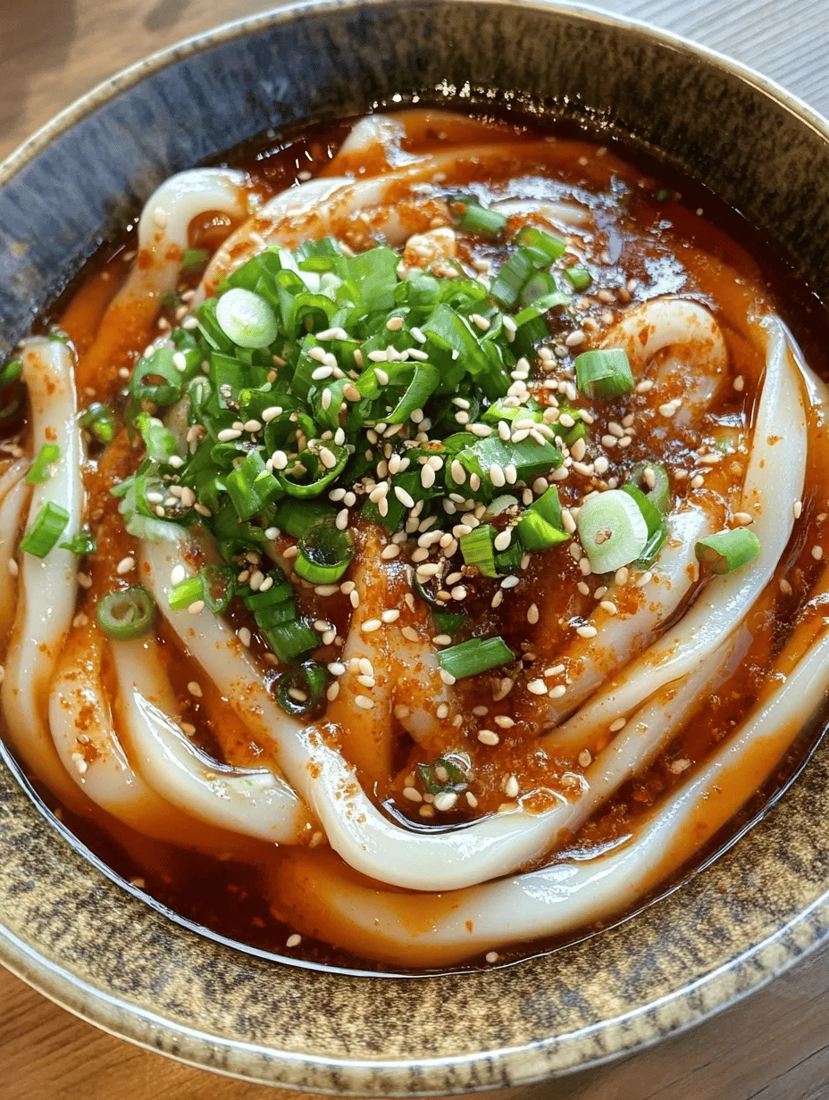 Udon noodles are a staple in Japanese cuisine, known for their thick, chewy texture and ability to soak up flavors. Traditionally made from wheat flour, water, and salt, these noodles have a history that dates back to the 9th century in Japan. They are commonly served in a variety of dishes, ranging from hot soups to cold salads, showcasing their versatility.