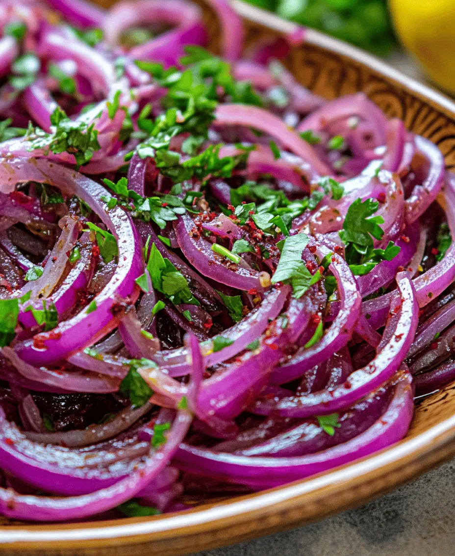 In the world of culinary delights, few combinations are as refreshing and vibrant as Zesty Sumac Onions. This dish is a perfect harmony of flavors that can transform any meal into a gourmet experience. The sharpness of red onions, coupled with the tangy essence of sumac, creates a unique taste profile that enhances everything from grilled meats to fresh salads. Whether you’re hosting a gathering, enjoying a casual family dinner, or simply looking to elevate your everyday meals, Zesty Sumac Onions are an ideal accompaniment.