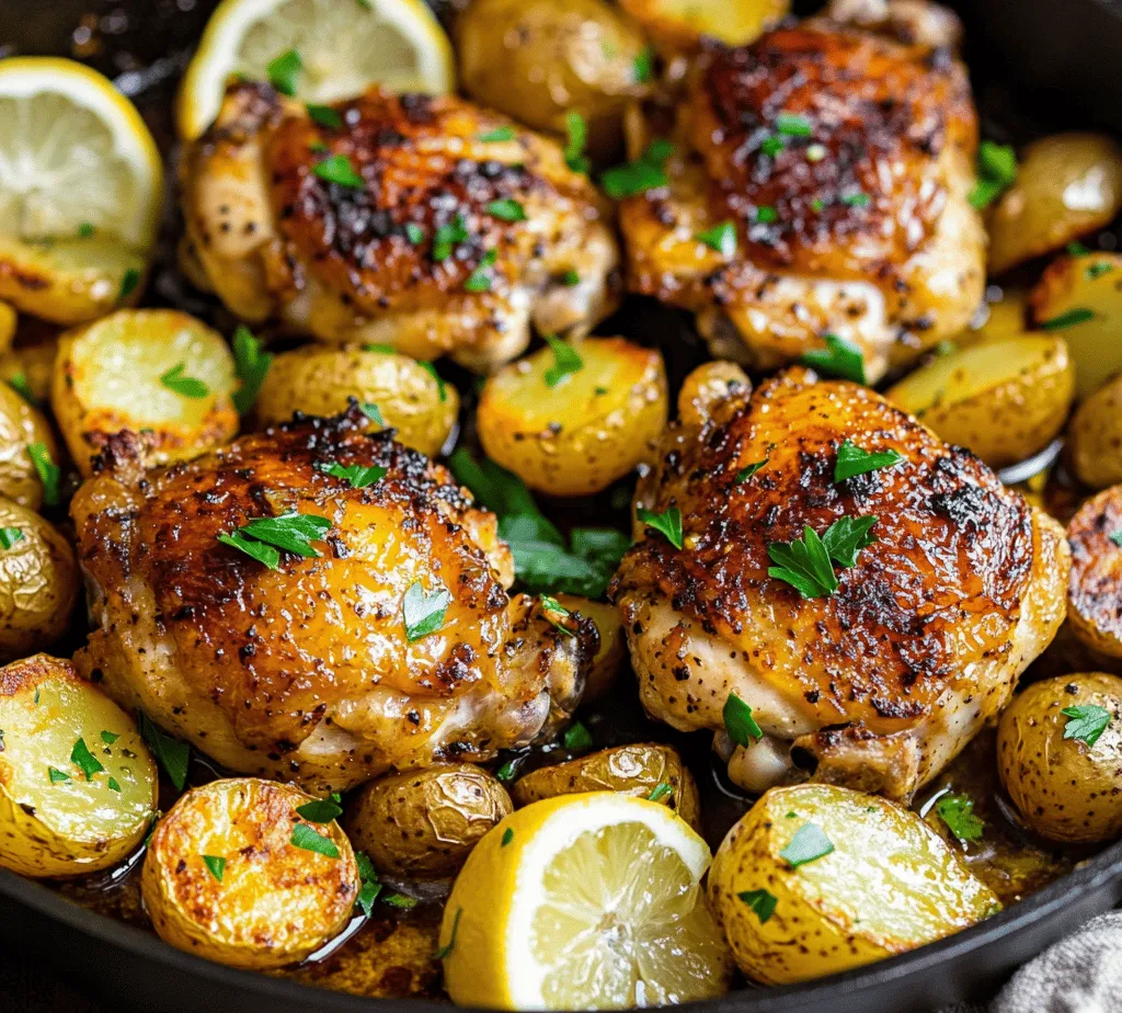 If you’re searching for a comforting and delicious meal that can be prepared quickly on a busy weeknight, look no further than the Garlic Butter Chicken and Potatoes Skillet. This delightful dish not only satisfies your taste buds with its rich, savory flavors but also offers the convenience of a one-pan meal, making it an ideal choice for those with hectic schedules. The combination of tender chicken thighs, golden baby potatoes, and aromatic garlic bathed in creamy butter creates a symphony of flavors that will have everyone at the table asking for seconds.