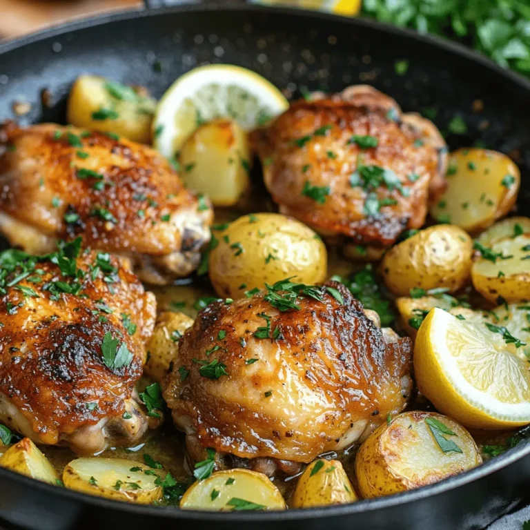 If you’re searching for a comforting and delicious meal that can be prepared quickly on a busy weeknight, look no further than the Garlic Butter Chicken and Potatoes Skillet. This delightful dish not only satisfies your taste buds with its rich, savory flavors but also offers the convenience of a one-pan meal, making it an ideal choice for those with hectic schedules. The combination of tender chicken thighs, golden baby potatoes, and aromatic garlic bathed in creamy butter creates a symphony of flavors that will have everyone at the table asking for seconds.