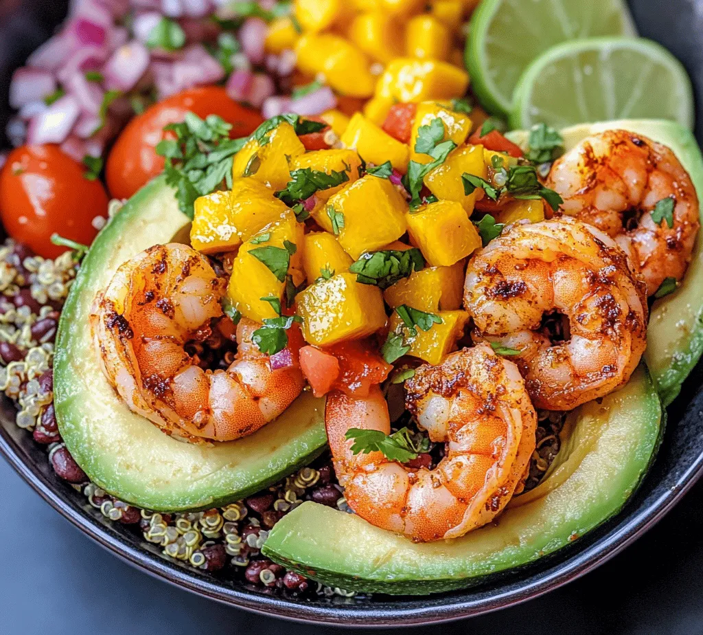 Dive into a culinary delight that embodies the essence of freshness and vibrant flavors—our Shrimp and Avocado Bowls with Mango Salsa and Lime-Chili Sauce. This dish is not only a feast for the eyes but also a powerhouse of nutrition, making it an excellent choice for both a light lunch and a satisfying dinner. Imagine succulent shrimp marinated to perfection, creamy avocado, and a zesty mango salsa, all drizzled with a tangy lime-chili sauce that dances on your palate.
