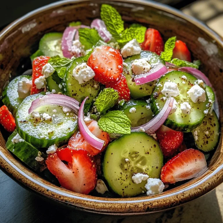 As the days grow warmer and the sun shines brighter, the desire for light, refreshing meals increases. Enter the Cucumber Strawberry Delight Salad, a dish that embodies the essence of summer with its vibrant colors and tantalizing flavors. This salad is a stunning blend of crisp cucumbers and sweet strawberries, creating a delightful contrast that not only pleases the palate but also adds a splash of color to any table.