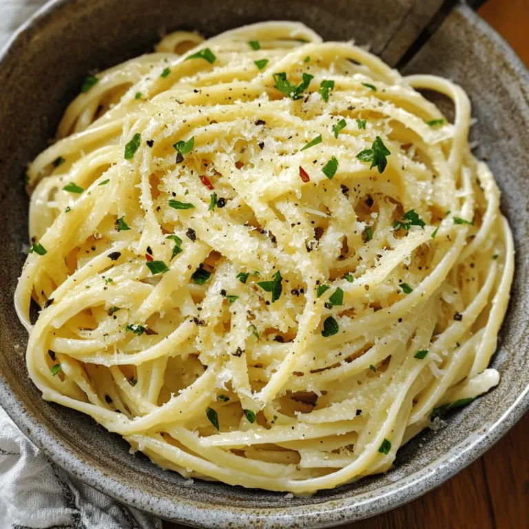 Garlic Parmesan Pasta Delight is a quintessential dish that speaks to the heart of comfort food. For pasta enthusiasts and culinary adventurers alike, this dish serves as both a quick weeknight dinner and a sophisticated choice for special occasions. What sets this recipe apart is its delightful simplicity—using just a handful of ingredients, you can create a meal bursting with flavor and aroma. The combination of aromatic garlic and rich Parmesan cheese creates a velvety sauce that clings to every strand of pasta, while a touch of lemon zest brightens the whole dish, elevating it to new heights.