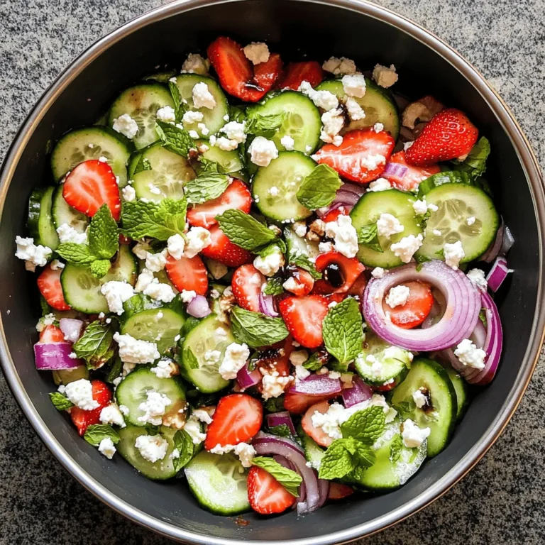 Every great salad starts with high-quality ingredients, and our Crisp Cucumber Strawberry Delight is no exception. Let’s take a closer look at the primary components of this dish, highlighting their unique contributions to taste and nutrition.