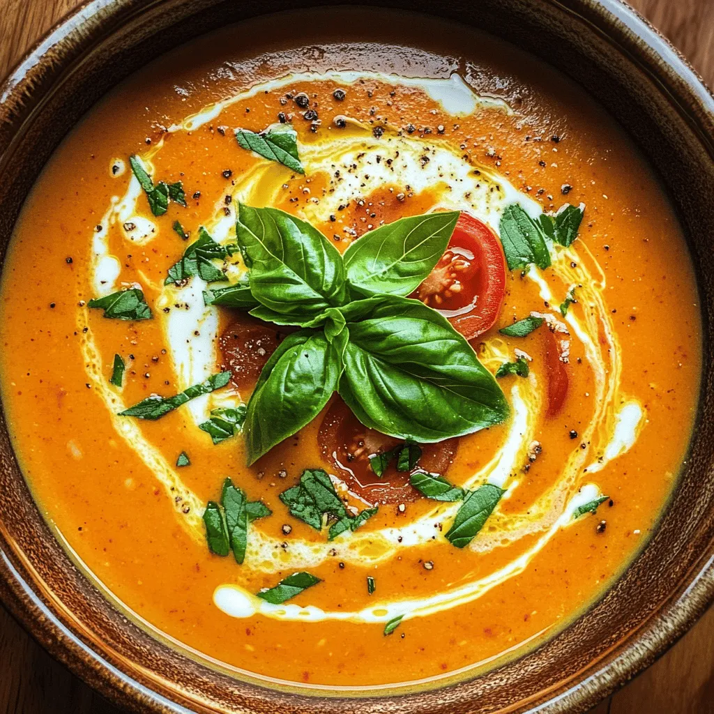 There’s something irresistibly comforting about a warm bowl of soup, especially when it's as rich and flavorful as creamy roasted garlic tomato soup. This dish perfectly balances the sweetness of ripe tomatoes with the deep, savory notes of roasted garlic, creating a symphony of flavor that warms the heart and nourishes the soul. Whether it’s a chilly day or you’re simply in need of a cozy meal, this soup is sure to satisfy your cravings.