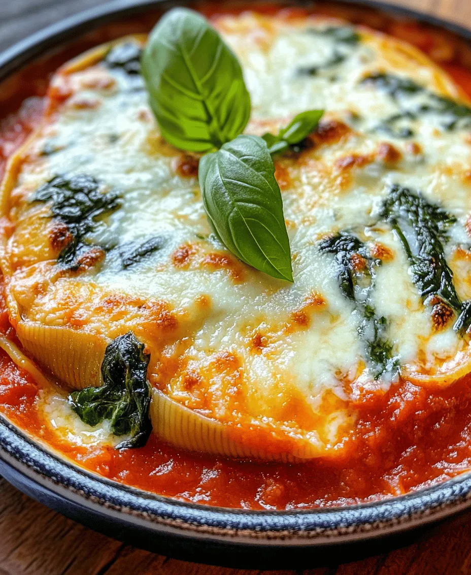 If you're in search of a dish that perfectly marries comfort with nutrition, look no further than Spinach & Ricotta Shells Delight. This delightful recipe showcases large pasta shells generously filled with a creamy mixture of ricotta cheese and fresh spinach, all nestled in a rich marinara sauce. Not only is this dish a feast for the senses, but it also brings a hearty, wholesome meal to your dining table, making it an ideal choice for both busy weeknights and leisurely family dinners.
