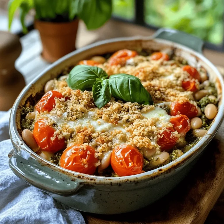 If you're searching for a comforting and nutritious dish that beautifully balances flavors, look no further than the White Bean and Pesto Bake. This recipe is not just a feast for the senses; it’s a celebration of the simplicity and richness that comes from wholesome ingredients. The creamy texture of white beans pairs exquisitely with the vibrant, herbaceous notes of pesto, making each bite a delightful experience.