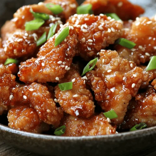 Crispy Chinese Honey Garlic Chicken is a tantalizing dish that brings together the comforting crunch of perfectly fried chicken with a rich, flavorful sauce that strikes a beautiful balance between sweet and savory. This dish has gained immense popularity not only in Chinese restaurants but also in homes around the world, thanks to its irresistible taste and delightful textures. Imagine succulent pieces of chicken enveloped in a glossy, sticky honey garlic sauce that clings to every bite, making it a favorite among both kids and adults alike.