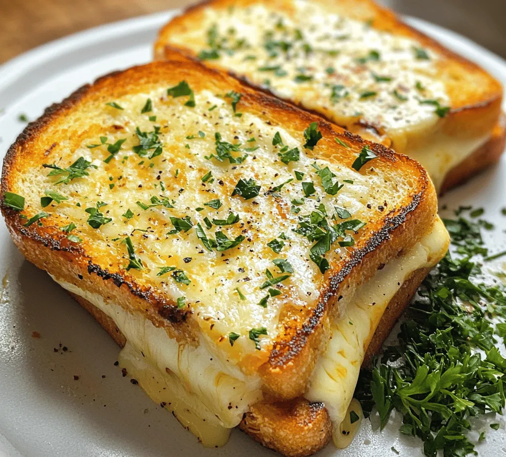 Grilled cheese sandwiches have stood the test of time as a beloved comfort food, offering a perfect blend of simplicity and satisfaction. Their gooey, melted cheese nestled between slices of warm, crispy bread has made them a staple in households across the globe. However, as culinary creativity flourishes, there's always room for a delightful twist on classic dishes. Enter the Garlic Bread Grilled Cheese Delight, a mouthwatering fusion that takes the traditional grilled cheese to the next level by swapping out standard bread for fragrant, buttery garlic bread.