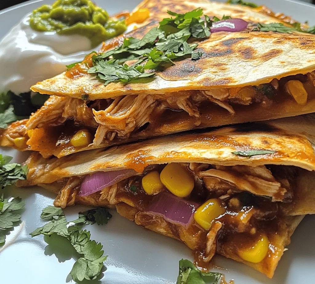 Welcome to the delicious world of Smoky BBQ Chicken Quesadillas, a culinary delight that combines the rich, smoky undertones of barbecue sauce with tender chicken, complemented by the delightful textures of melted cheese and sautéed vegetables. This recipe is not only simple to prepare, but it also promises to impress guests and family alike with its mouthwatering flavors and satisfying crunch. Whether you’re looking to whip up a quick weeknight dinner or planning a casual gathering with friends, these quesadillas are the perfect answer to your mealtime needs.