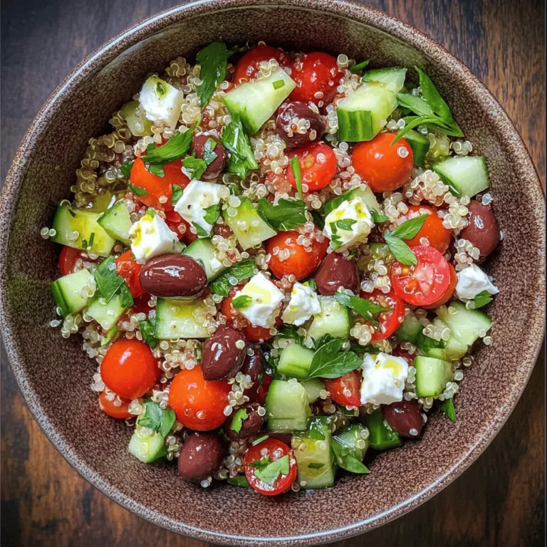 The Mediterranean Quinoa Bowl is a colorful and nutrient-dense dish that encapsulates the essence of Mediterranean cuisine. Known for its bold flavors and health benefits, this bowl is a perfect option for those seeking a wholesome yet satisfying lunch. Packed with protein-rich quinoa, fresh vegetables, and a burst of tangy flavors, this dish is not only hearty but also incredibly versatile. The combination of ingredients provides essential nutrients, making it an excellent choice for vegetarians and anyone looking to maintain a balanced diet.