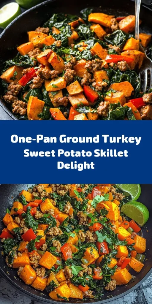 Satisfy your cravings with this Ground Turkey Sweet Potato Skillet! Packed with nutritious sweet potatoes, vibrant veggies, and lean ground turkey, this one-pan dish is perfect for a quick and healthy meal. Easy to make in just 30 minutes, it's seasoned with smoked paprika and cumin for an extra kick. Top it off with fresh greens and a squeeze of lime for a burst of flavor. Delicious, hearty, and family-friendly—make it tonight!