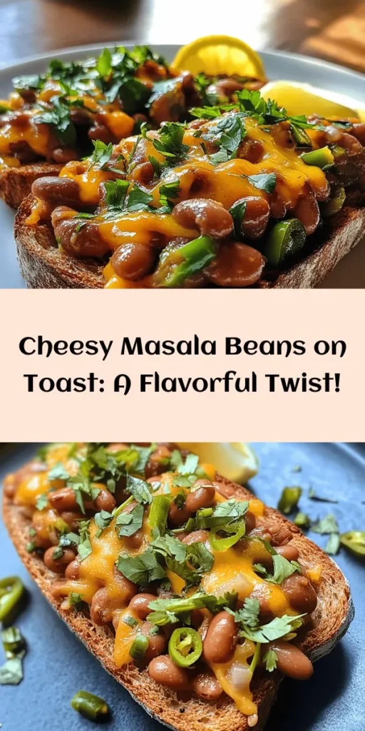 Spice up your breakfast or brunch with this delicious Cheesy Masala Beans on Toast recipe! Packed with protein from mixed beans and bursting with flavor from spices like cumin, garam masala, and turmeric, this dish is a tasty twist on classic beans on toast. Topped with melty cheddar cheese and fresh coriander, it's both satisfying and simple to make. Perfect for a quick meal or snack anytime. Serve with lemon wedges for a zesty finish!