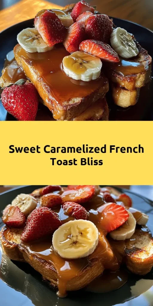 Indulge in a sweet breakfast treat with this Caramelized Delight French Toast! Made with thick slices of brioche or challah, this recipe infuses classic French toast with a rich caramel sauce, perfect for creating that warm, cozy morning vibe. Simply soak the bread in a luscious egg mixture, cook until golden, and top with caramelized brown sugar. Add sliced bananas and fresh berries for the ultimate presentation. Drizzle with maple syrup and enjoy!