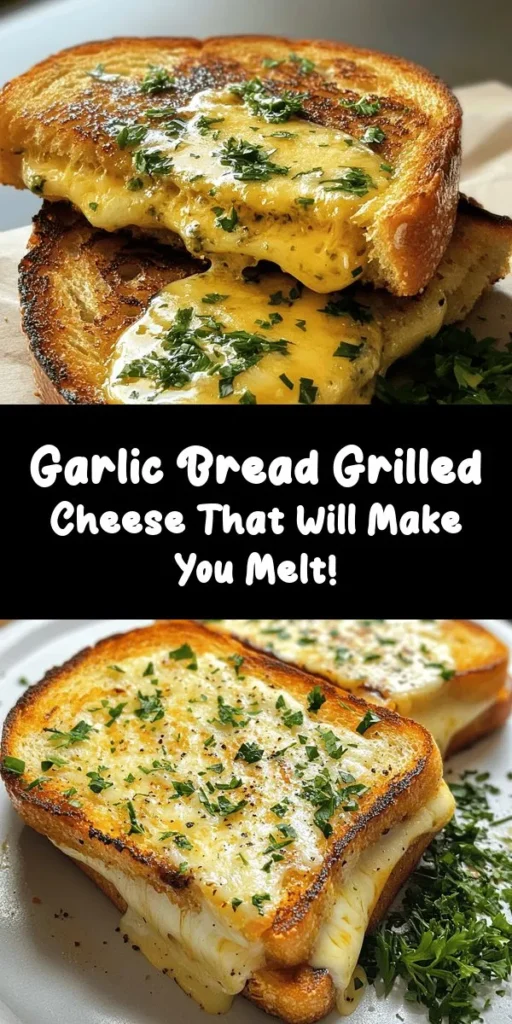 Indulge in the ultimate comfort food with this Garlic Bread Grilled Cheese Delight! This easy recipe combines crispy, buttery garlic bread with gooey sharp cheddar and mozzarella for a scrumptious treat. Just mix garlic butter, layer your favorite cheeses, and grill to perfection. Perfect for a quick lunch or cozy dinner, this sandwich is ready in just 20 minutes. Dive into cheesy goodness and elevate your snack game!