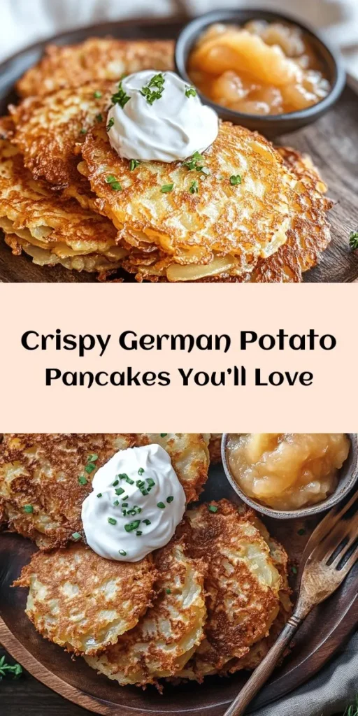 Looking to elevate your breakfast game? Try these Crispy Authentic German Potato Pancakes! Made with simple ingredients like starchy potatoes, onion, and eggs, these pancakes are a crowd-pleaser. They’re fried to perfection for a golden and crispy exterior, perfect for dipping in applesauce or sour cream. Easy to prepare and packed with flavor, this dish makes a great appetizer or side. Ideal for family gatherings or a cozy brunch at home!
