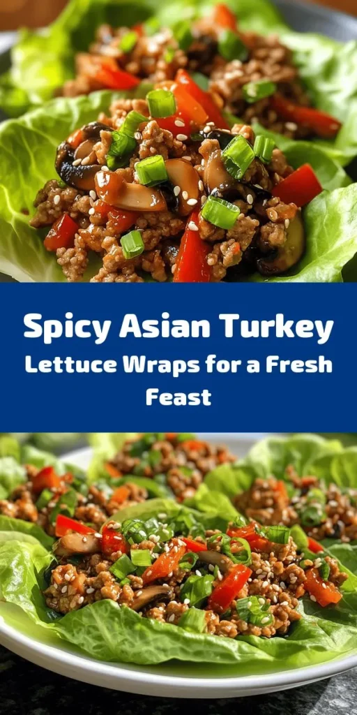 Spice up your dinner with these delicious Spicy Asian-Style Ground Turkey Lettuce Wraps! Ready in just 30 minutes, this recipe is perfect for a quick weeknight meal or a fun appetizer. Packed with ground turkey, fresh veggies, and a flavorful sauce, these wraps are both healthy and satisfying. Serve in crisp lettuce leaves for a refreshing crunch! Don’t forget to garnish with green onions and sesame seeds. Your taste buds will thank you!