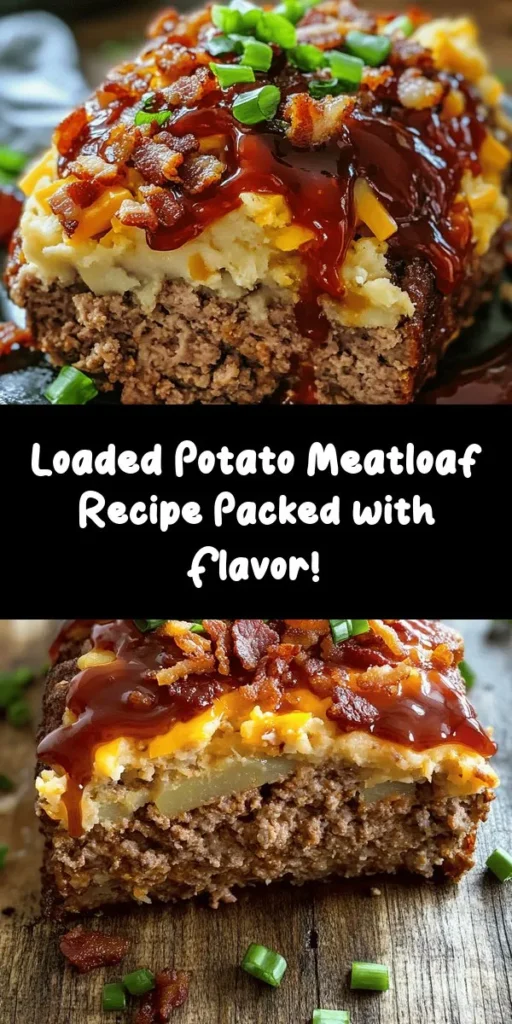 Satisfy your cravings with this Ultimate Loaded Potato Meatloaf that's bursting with flavor! Made with ground beef, creamy mashed potatoes, sharp cheddar cheese, and crispy bacon, this dish takes classic meatloaf to the next level. Topped with a sweet and tangy ketchup glaze, it's the perfect comfort food for any occasion. Easy to make and packed with delicious ingredients, this recipe will quickly become a family favorite. Enjoy it warm, paired with your favorite sides!