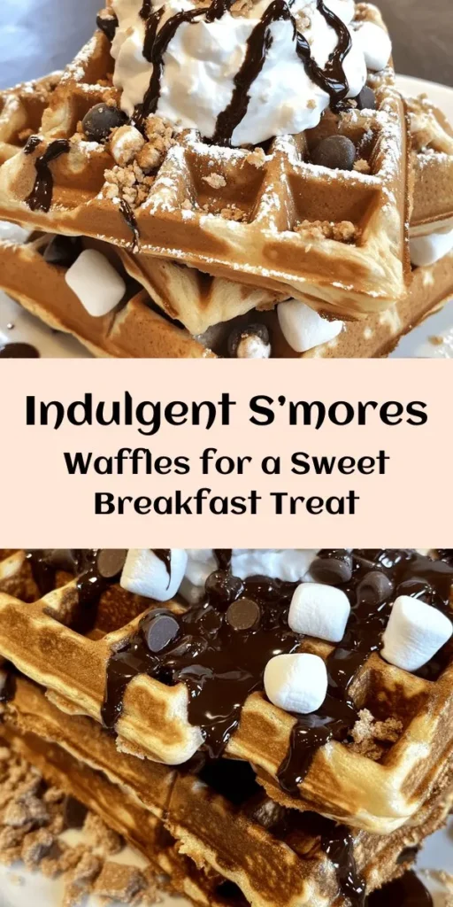 Treat yourself to a breakfast like no other with these indulgent s'mores waffles! This easy recipe combines the rich flavors of chocolate chips, fluffy marshmallows, and crunchy graham crackers into a delicious waffle. Perfect for a cozy family breakfast or a fun brunch with friends, these waffles are sure to impress. Top with whipped cream and a drizzle of chocolate sauce for an unforgettable treat. Ready in just 30 minutes, this recipe makes four scrumptious waffles to share!