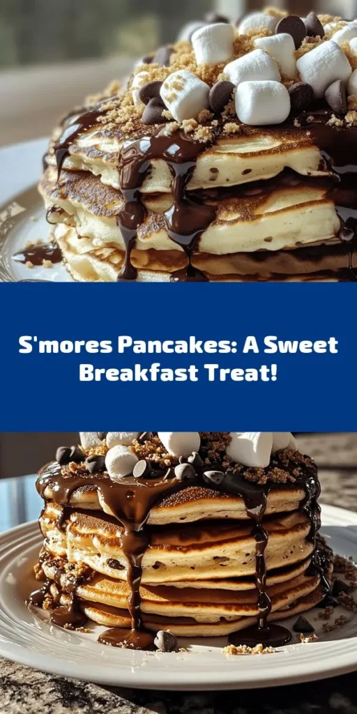 Transform your breakfast into a sweet treat with these Irresistible S’mores Pancakes! Fluffy pancakes are packed with chocolate chips, mini marshmallows, and crushed graham crackers. Perfect for a special morning or brunch, these easy-to-make pancakes are ready in just 20 minutes. Stack them high and top with more chocolate and marshmallows for that classic s'mores experience. Indulge your taste buds and share the joy with friends and family!